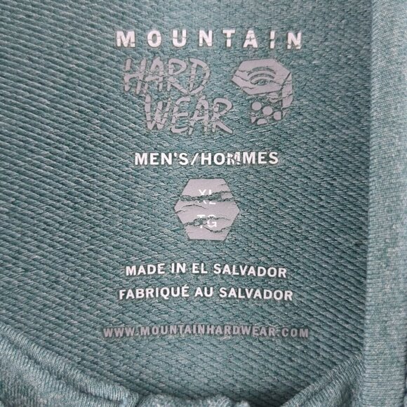 Mountain Hardwear Mens Teal Green Quarter Zip Long Sleeve Pullover  X-Large - Picture 7 of 12